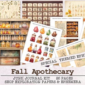 Fall Apothecary Junk Journal Kit Gourd Grove | Witch Junk Journal Ephemera Pack JPG PNG PDF | Printable Journal Pages | Digital Download