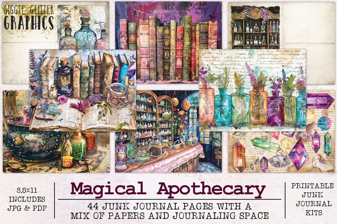 Magical Apothecary Junk Journal Pages | Junk Journal Kit | Printable ...