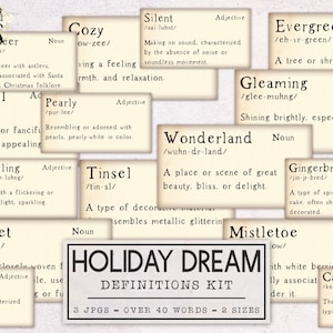 Urlaub Traum Definitionen Kit für Junk Journals | Junk Journal Pack | Printable Journal Digital Download Weihnachten
