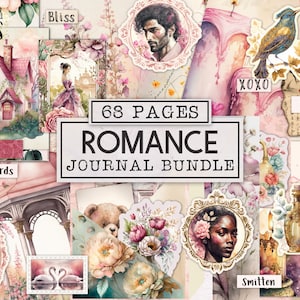 Romanze Junk Journal BUNDLE | Valentinstag Junk Journal Ephemera Pack | Druckbare Journal Seiten | Digitaler Download Liebe Romantisch