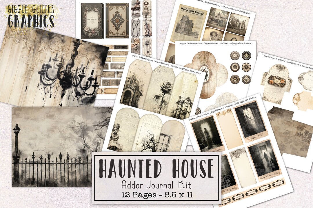 Haunted House Addon Junk Journal Kit | Halloween Junk Journal Ephemera ...