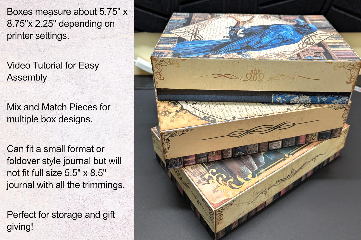 Dark Academia Ephemera Storage Box Making Kit | Mix and Match Pieces ...