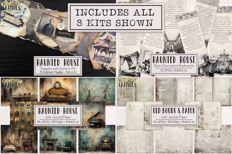 Haunted House Junk Journal BUNDLE | Halloween Junk Journal Ephemera ...