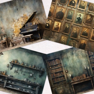 Haunted House Watercolor Junk Journal Paper | Halloween Junk Journal ...