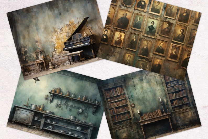 Haunted House Watercolor Junk Journal Paper | Halloween Junk Journal ...