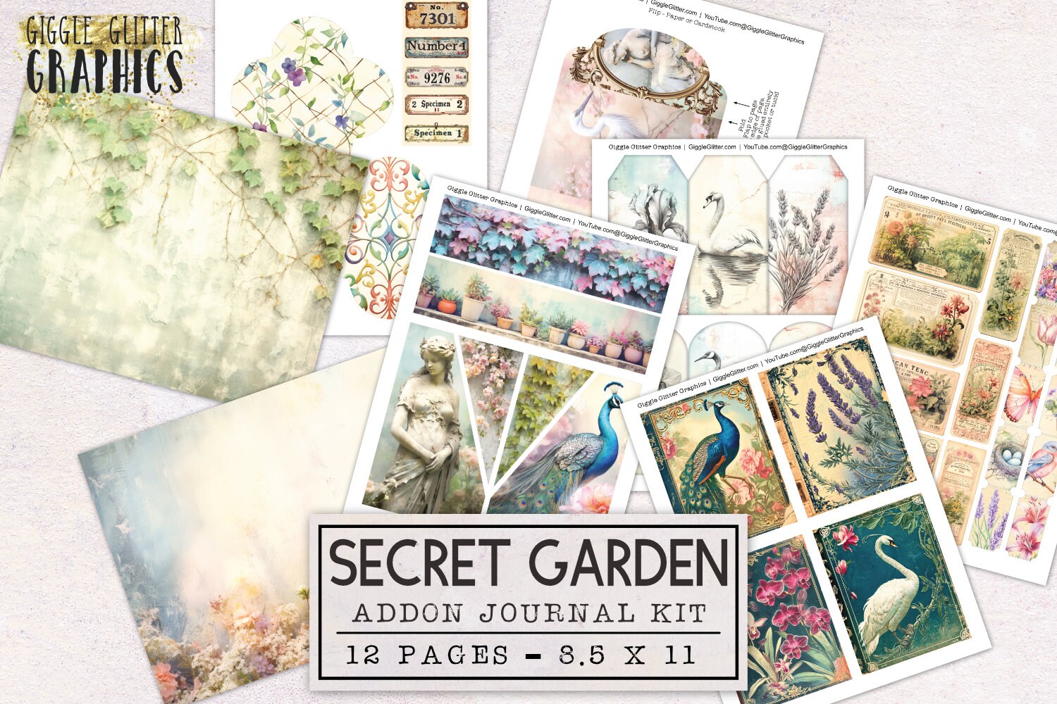 Secret Garden Addon Junk Journal Kit | Romantic Junk Journal Ephemera ...