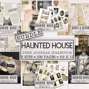Haunted House Junk Journal BUNDLE | Halloween Junk Journal Ephemera Pack | Druckbare Journal Seiten | Digitaler Download Gothic Spooky