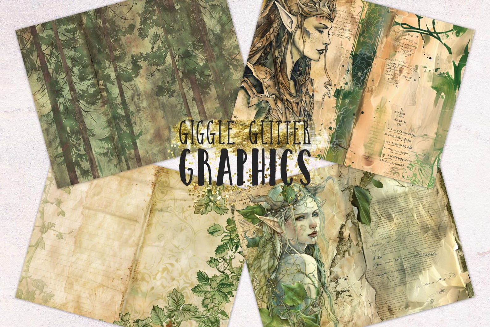Elven Forest Junk Journal Pages | Junk Journal Kit | Printable JPG ...