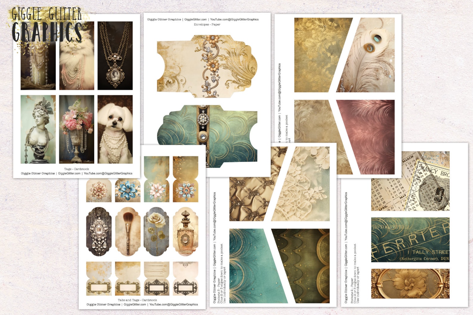 Vintage Glamour Junk Journal Kit | Vintage Junk Journal Ephemera Pack ...