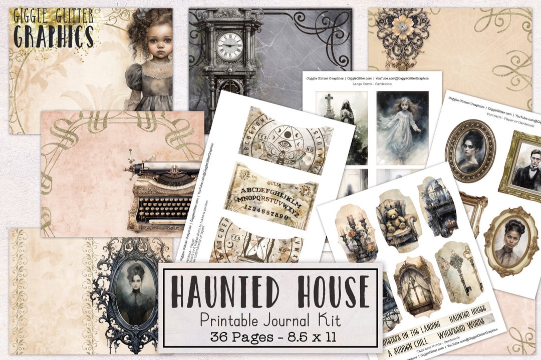 Haunted House Junk Journal Kit | Halloween Junk Journal Ephemera Pack ...