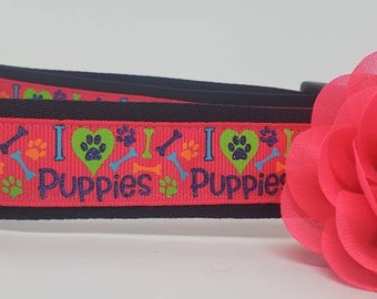 I love puppies dog collar with bow