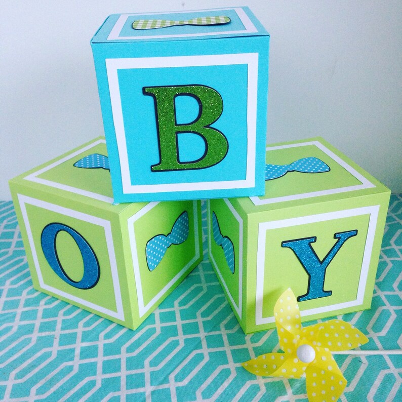 Custom Baby Shower Decorations Alphabet Block Centerpieces Etsy