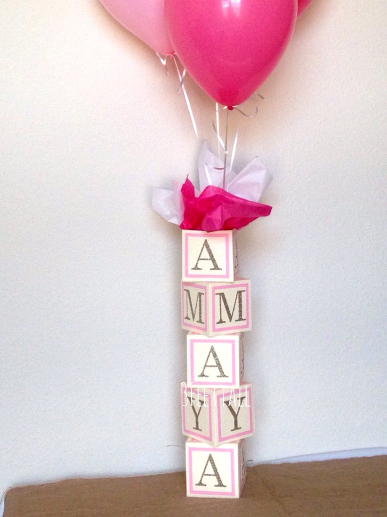 Custom Alphabet Block Baby Shower Centerpiece Etsy