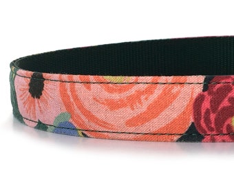 Floral Dog Collar - Colorful Dog Collar - Flower Dog Collar - Rifle Paper Company Fabric - Girl Dog Collar - Female Dog Collar -