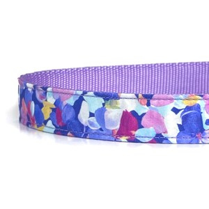 Floral Dog Collar in Shades of Purple and Pink - Spring and Summer - Female Dog Collar - Girl Dog Collar - Feminine Dog Collar