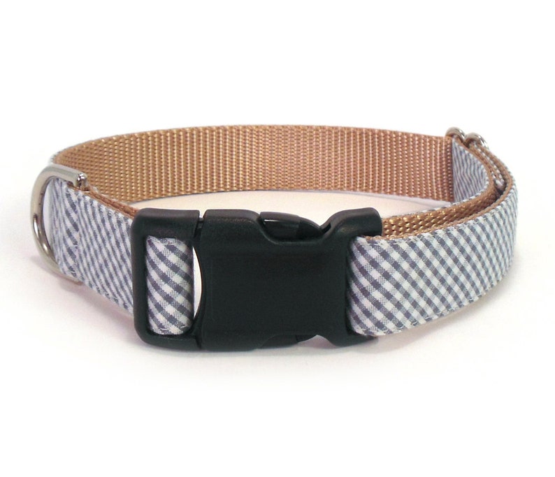 Gray Gingham Bow Tie Dog Collar Checkered Collar and Bow Tie Etsy