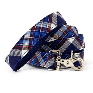 True Blue, Red, Navy, and Brown Dog Leash - Classic Tartan - Plaid Dog Lead - Custom Leash - 4ft and 5ft Lengths