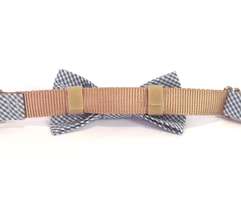 Gray Gingham Bow Tie Dog Collar Checkered Collar and Bow Tie Etsy