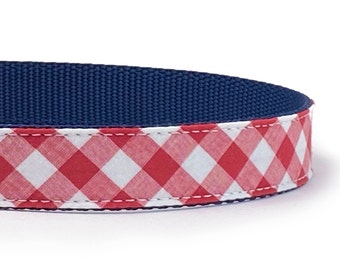 4th of July Dog Collar in a Red, White and Blue Gingham - Patriotic Dog Collar - Dog Collar for Independence Day - Plaid Dog Collar