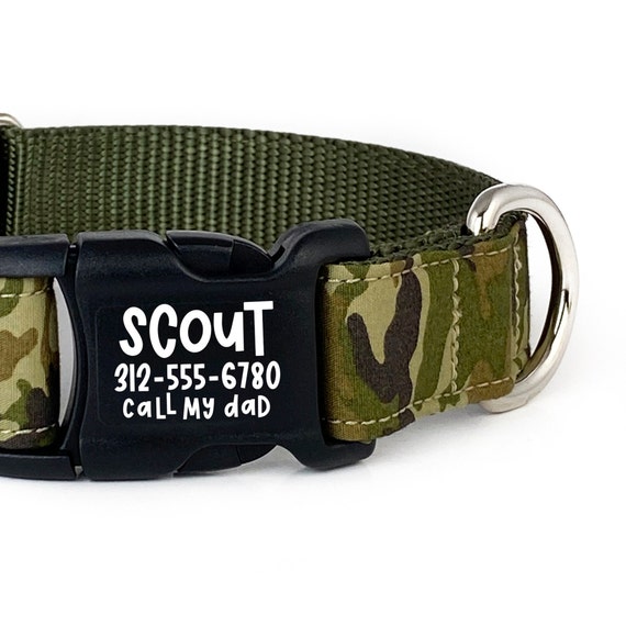 Personalized camo dog collars sales