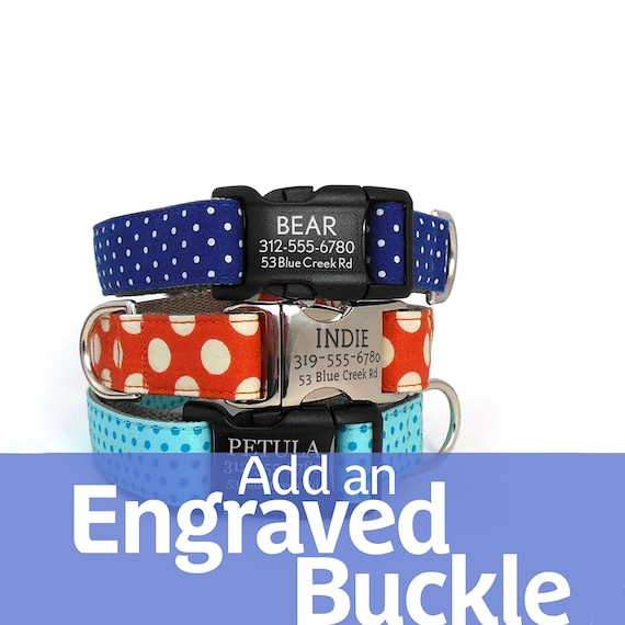 Add Engraving to Your Dog Collar Purchase - Laser Engraved Buckle Upgrade - Personalize Your Dog Collar - Dog Collar ID -Personalized Collar