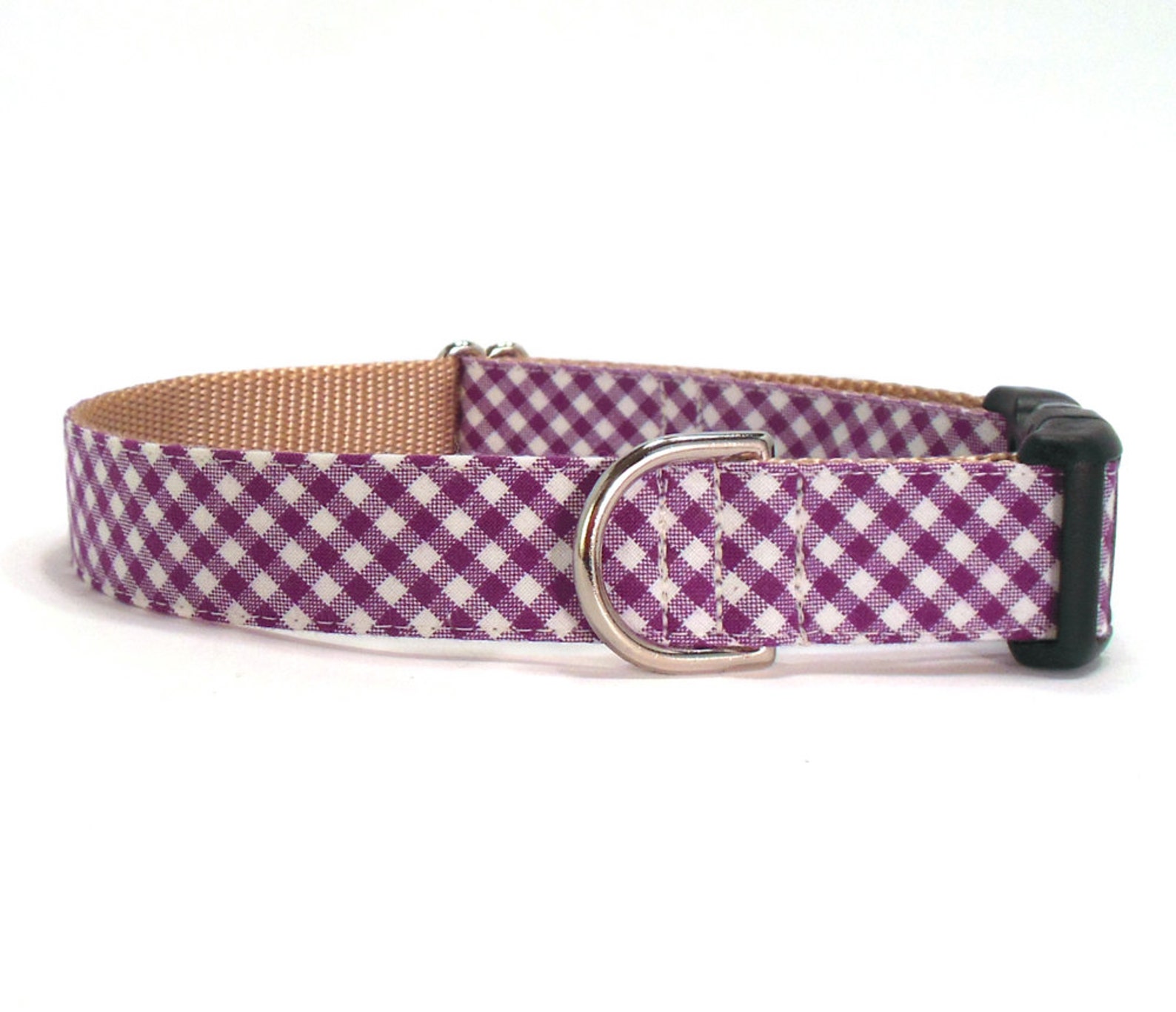 Purple Gingham Dog Collar Preppy Dog Collar Plaid Dog Etsy