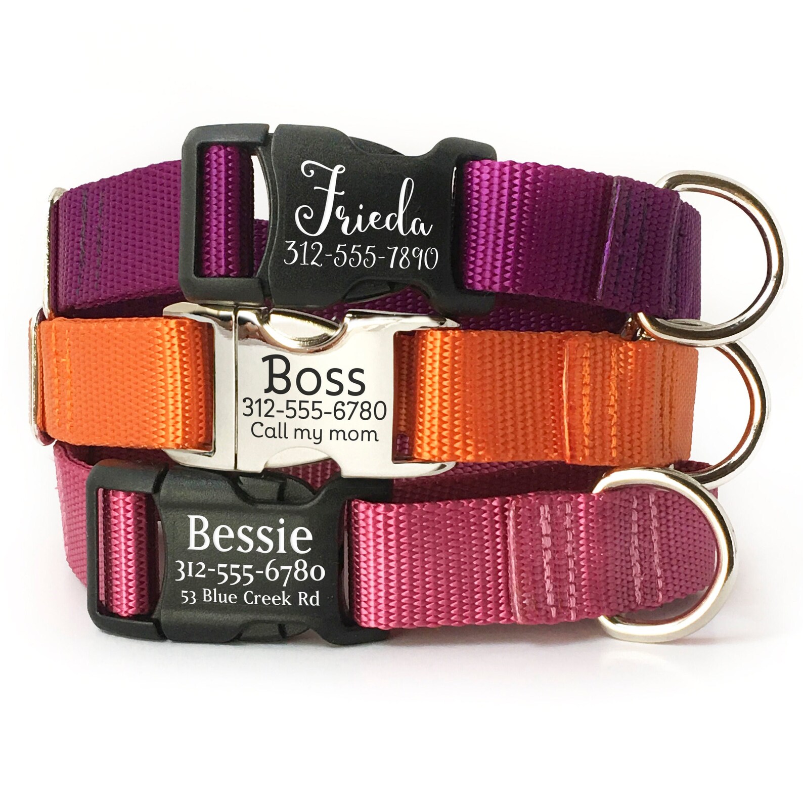 Personalized Martingale Dog Collar With Laser Engraved Buckle Etsy