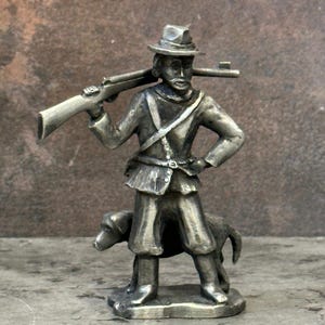 Vintage Daalderop Royal Holland Pewter Figurine Series, Hunter with Dog
