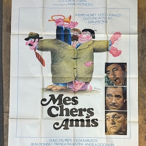 Vintage French Film Poster: Amici Miei, 1976 Italian Comedy (47.2” x 62.9&quot;)