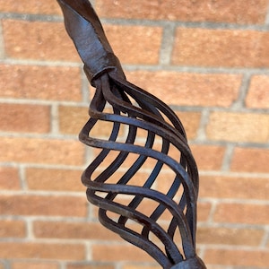 Vintage Garden Stake Support Made From Old Solid Wrought Iron With Twisted Basket Cage Center Perfect Garden Stake, Choose From 31&quot; or 35&quot;