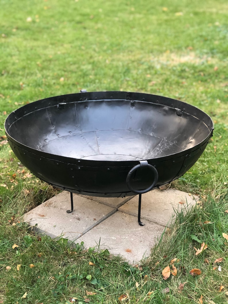 Large Recycled Steel Fire Bowl / Fire Pit Made In India using | Etsy