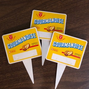 Vintage French Cheese Pricing Signs: Gourmandise Decor, Set of 3