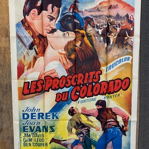 Vintage French Cowboy Movie Poster: The Outcast, 1954 Film Affiche (47.2” x 62.9&quot;)