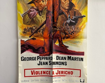 Vintage Film Movie Poster Affiche From France For 1967 American Western, Rough Night In Jericho (Violence a Jericho), 22 5/8" x 30 7/8"