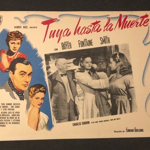 1943 Mexican Lobby Card: The Constant Nymph, Boyer, Fontaine (16.5” x 12.5”)