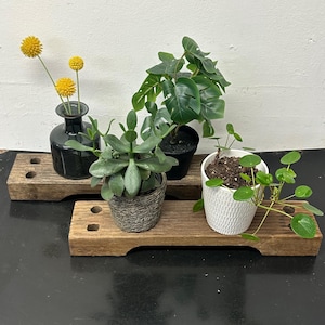 shallow pots for succulents Succulent Pots, 7.9 Inch Long Rectangular Succulent Planters with Dra main image 0