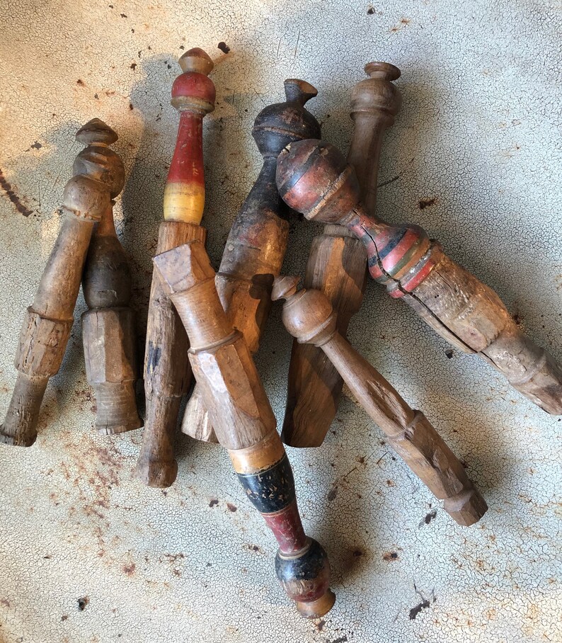 Old Wooden Turned Spindle Dowels From India Perfect For Etsy
