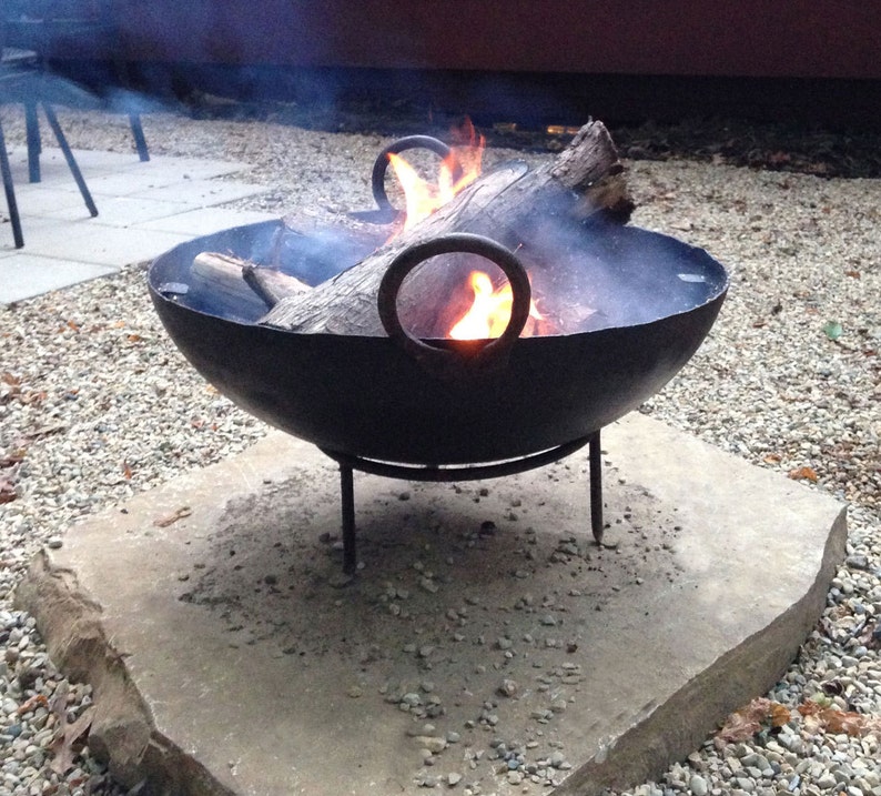 Fire Pit Stamped Recycled Steel 23.5