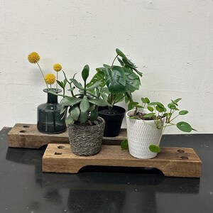 Vintage Wood Plant Riser Set: Repurposed Indian Swing Seat Stands image 10
