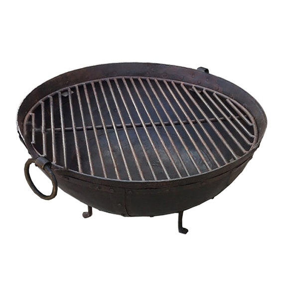 Fire Pit With Grill Grate 23 5 Dia Handcrafted Etsy