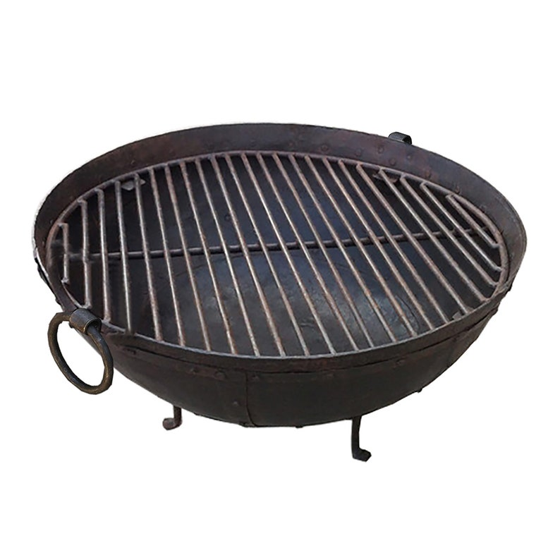 Fire Pit With Grill Grate 23 5 Dia Handcrafted Image 0