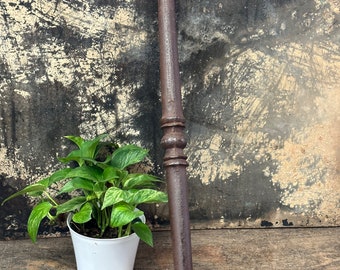 Vintage Solid Cast Iron Post Bar, 29 3/4" Long x 2" diameter, 14 lbs, Decorative Art Project Piece or As Garden Decor, Architectural Salvage