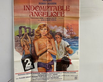 Vintage Film Movie Poster Affiche From France For 1967 adventure romance French Film,  Indomptable Angelique (Untamable Angelique in English