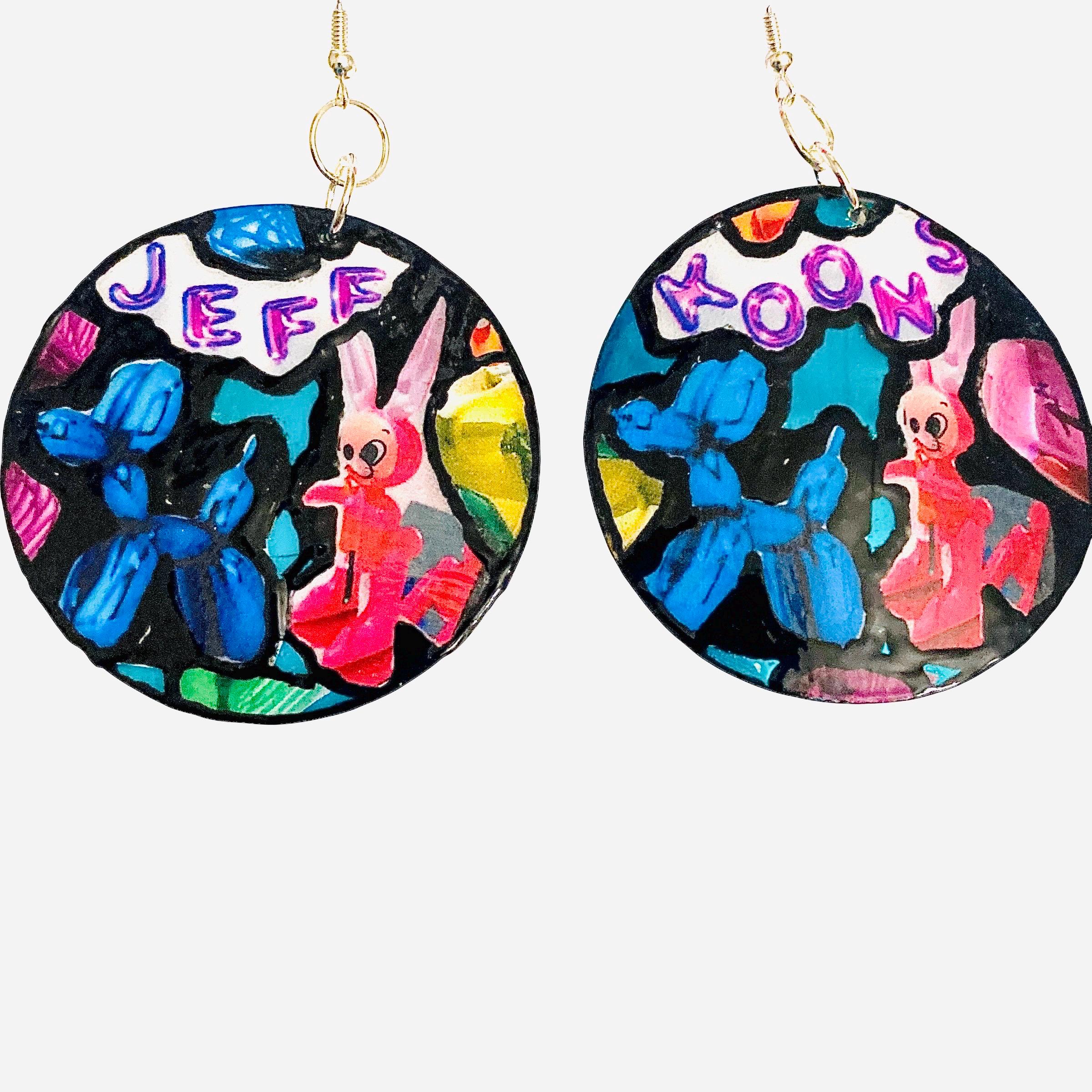 Jeff Koons Art Dangle Earrings/Artisan Jewelry/20th Century Art Jewelry/Fine Art Earrings/Balloon Dog Artist Gift/Gift For Her/Toys
