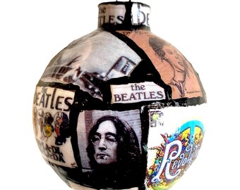 ビートルズのホワイトアルバムのクリスマスオーナメント：手作りの