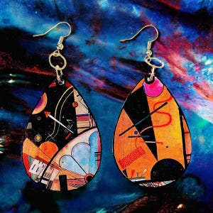Wassily Kandinsky Art Dangle Earrings/Artist Gift/ Abstract Art/Bauhaus/Gift For Her/BirthdayGift/Artist Jewelry Gift/Christmas Gift Painter