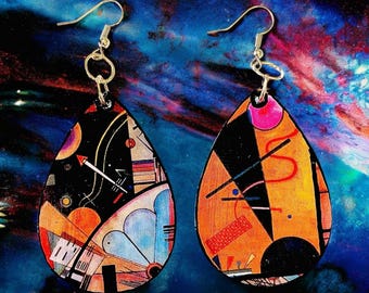 Wassily Kandinsky Art Dangle Earrings/Artist Gift/ Abstract Art/Bauhaus/Gift For Her/BirthdayGift/Artist Jewelry Gift/Christmas Gift Painter