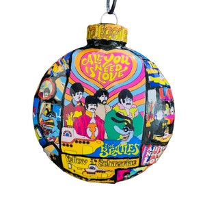 The Beatles Yellow Submarine Christmas Ornament/Love is All You Need/Fab Four/ Beatles Gift/John Lennon/Rock N Roll/Beatles Collector/Love