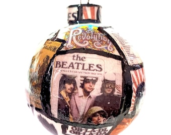 ビートルズのホワイトアルバムのクリスマスオーナメント：手作りの