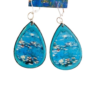Claude Monet Waterlilies Art Dangle Earrings/Artist Gift/ French Impressionism/Monet’s garden/ Gift For Her/Mothers Day Gift